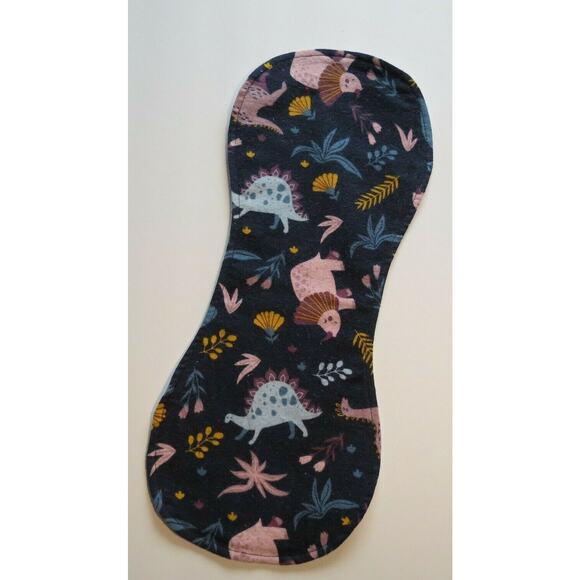 Baby Flannel Burp Cloth Contoured Cotton Double Layer Handmade Sleepy Dinosaurs - Picture 1 of 6